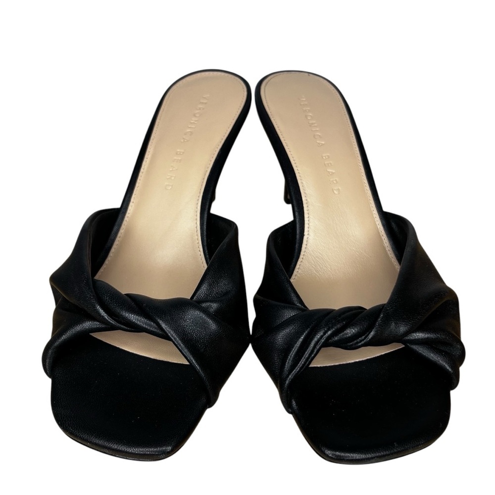 Veronica Beard Melli Black Leather Heeled Sandal NWT Size 7 - Picture 7 of 11